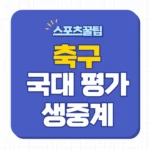 축구 국가대표 평가전 중계